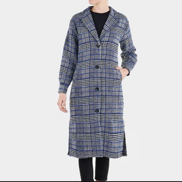 Coco + Carmen Metro plaid trench coat size S/M - Picture 1 of 9